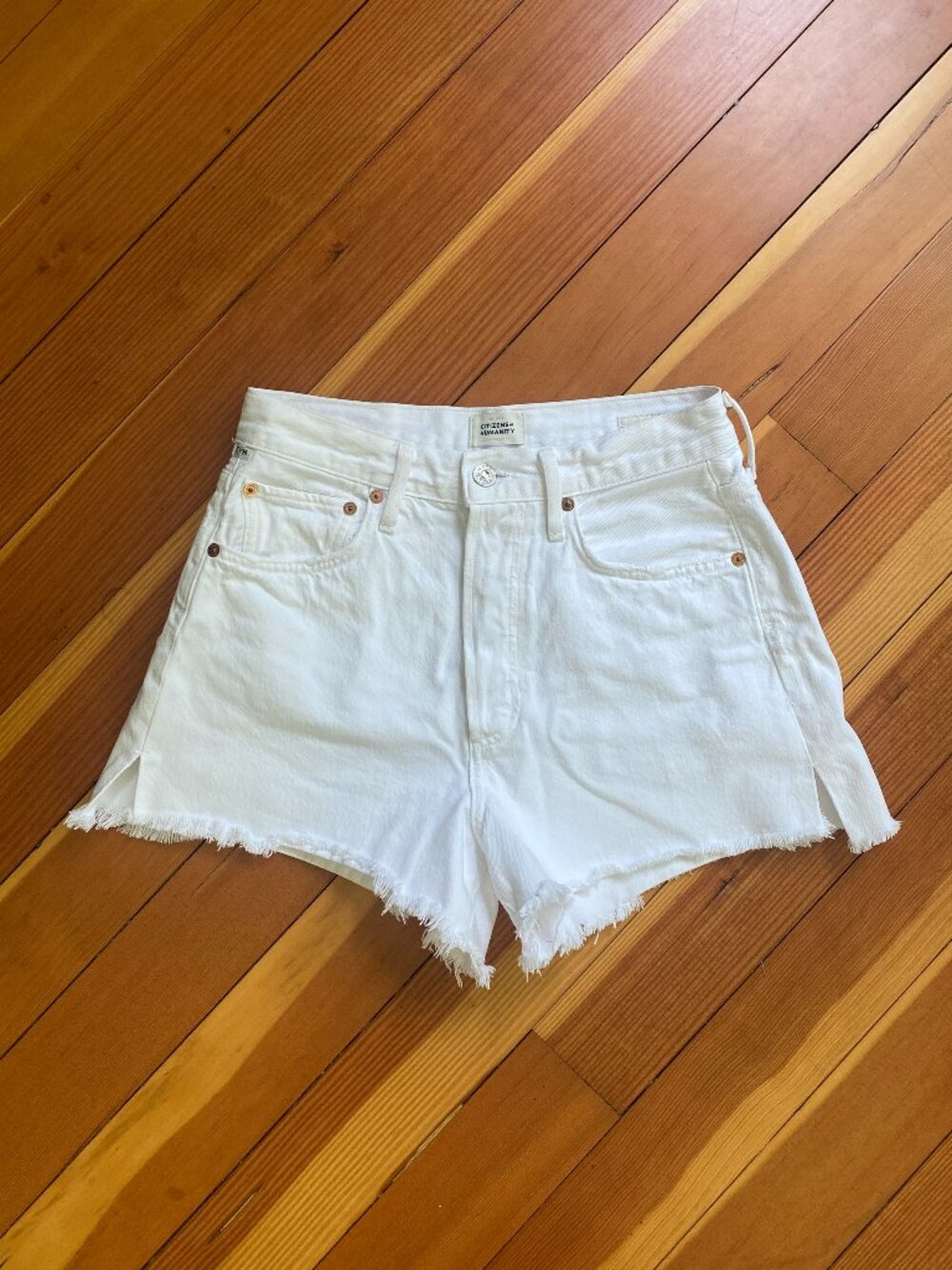 Citizens of Humanity Marlow Shorts - White Denim, 100% Cotton - Size 25